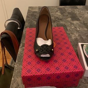 Brand new Tory Burch mini Miller open toe heels